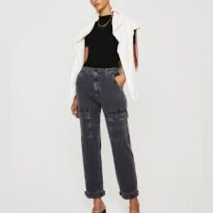 AG Adriano Goldschmied Gray Wide Leg Jeans